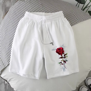 外穿冰丝网红情侣短裤 子男三分沙滩裤 宽松潮牌精神小伙裤 2026夏季