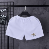 精神小伙潮牌运动空调中裤 夏季 薄冰丝沙滩休闲玫瑰短裤 三分裤 男士