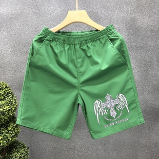 大裤 捡漏潮牌ins夏季 潮流宽松直筒运动五分裤 纯棉短裤 衩 外穿男士