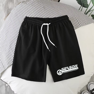 薄款 精神小伙休闲中裤 短裤 潮牌沙滩裤 子 男潮流网红痞帅三分裤 夏季