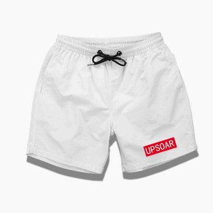 男士 运动速干休闲中裤 夏季 潮流宽松抽绳五分沙滩裤 子 外穿薄款 短裤