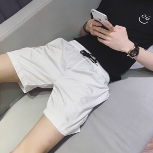 夏季 印花修身 潮流休闲三分短裤 子系带大码 百搭松紧腰中裤 潮牌男士