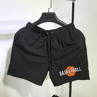外穿港风印花冰丝潮流休闲三分沙滩中裤 男生5分宽松薄款 短裤 夏季