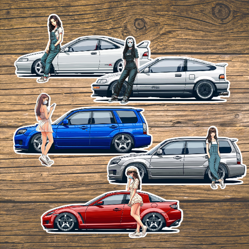 汉魂贴纸适用本田TYPE R 马自达CRX RX8 森林人汽车反光车贴7167