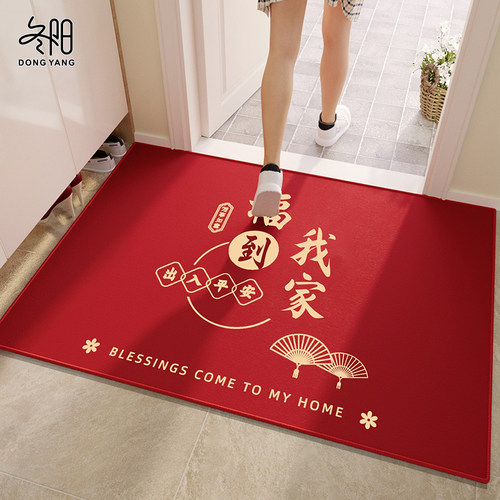 入户门垫进门地垫家用大门口脚垫门外2024新款可裁剪玄关红色地毯