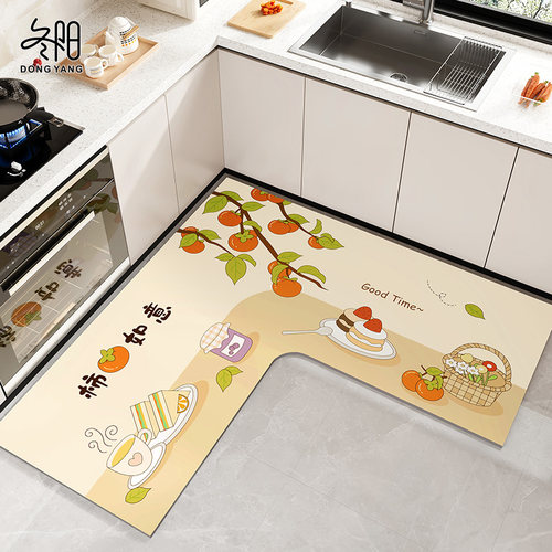 厨房地垫耐磨吸水吸油l型垫子