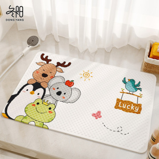 浴室防滑卫生间地垫儿童洗澡专用防摔垫子厕所淋浴房卡通防水脚垫