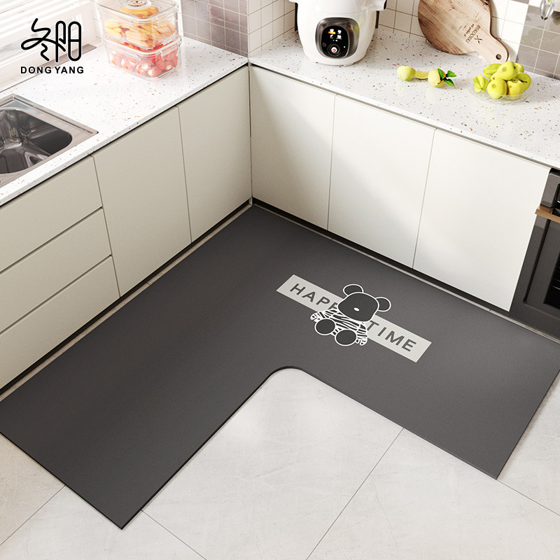 厨房地垫防滑防油可擦免洗吸水专用脚垫l型防水垫子耐脏转角地毯