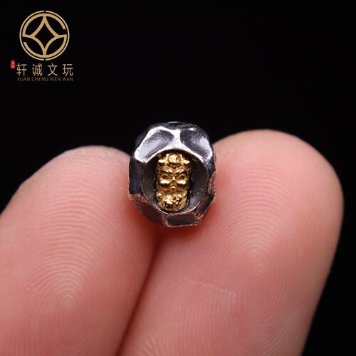 原创925银镀金宝宝佛桶珠腰珠隔珠手工串珠编绳diy文玩配饰配珠