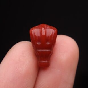 保真天然南红玛瑙百香籽三通佛头散珠DIY配饰新品配件配珠饰品