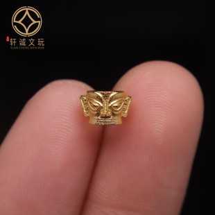 原创足银925银镀金三星堆跑环隔片隔珠手串手链diy文玩配珠配饰
