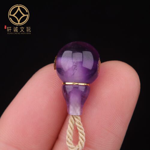 11.8MM紫水晶葫芦奶嘴三通天然散珠珠子DIY文玩配饰配件文玩配珠