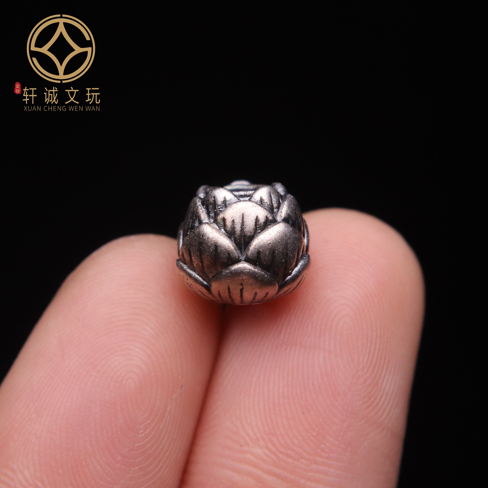 999足银纯银莲花珠隔珠diy手工配件文玩配饰转运珠单珠散珠配件