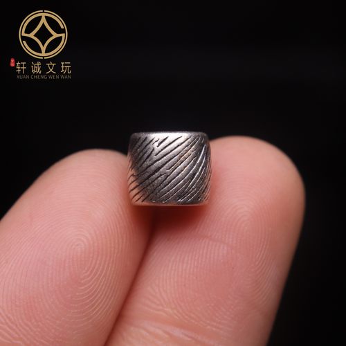 原创足银999拉丝老型桶珠顶腰珠隔珠菩提手串手工串珠diy文玩配饰