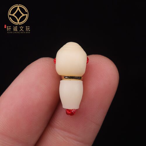 9MM雪巴白琉璃三通天然古法金套装佛头108长串手串手链配饰配件