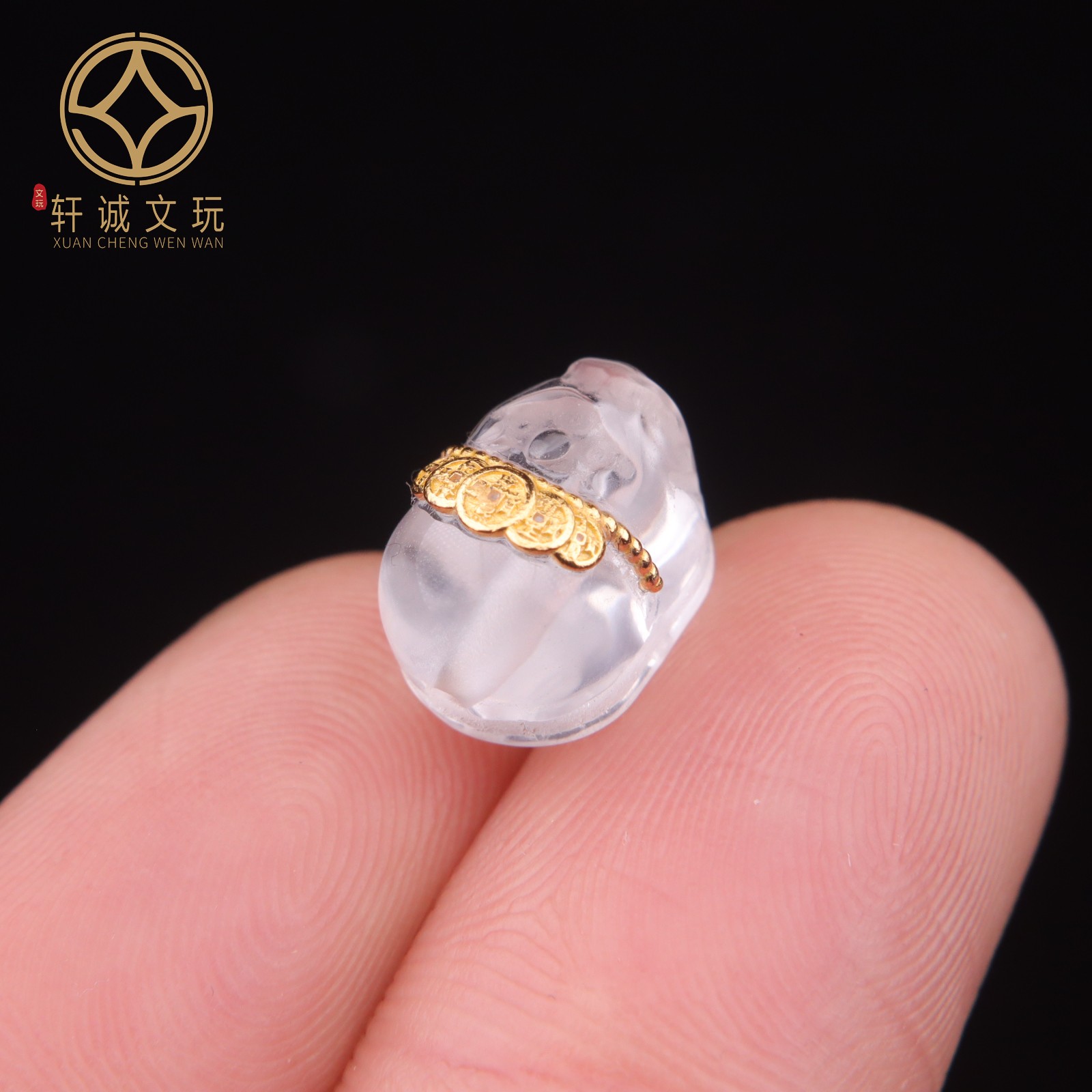 原创银镀金配件天然水晶镶嵌招财貔貅隔珠散珠圆珠子DIY文玩配饰
