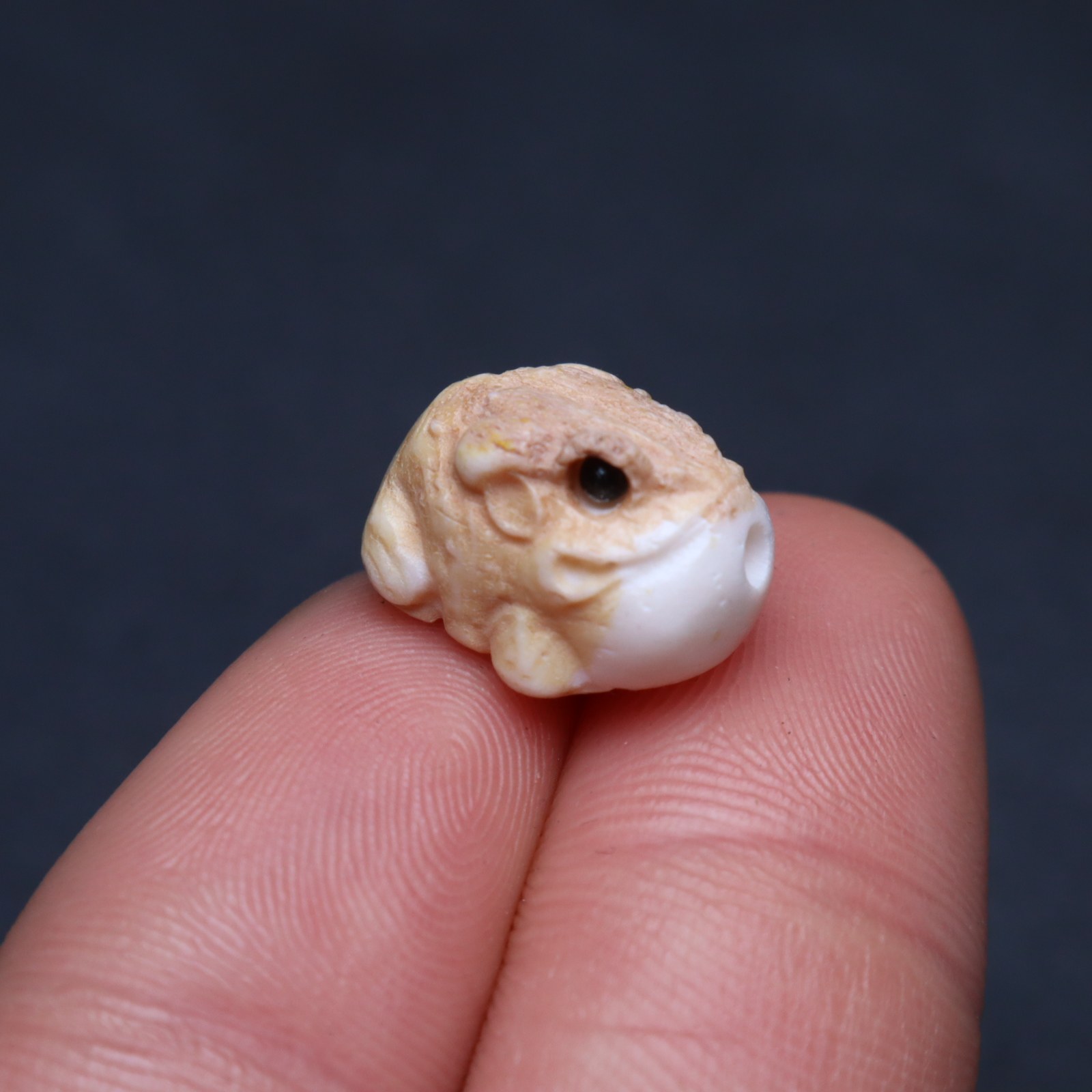 鹿角根付可爱金蟾青蛙蟾蜍吊坠diy串珠手链文玩手串配饰雕刻饰品