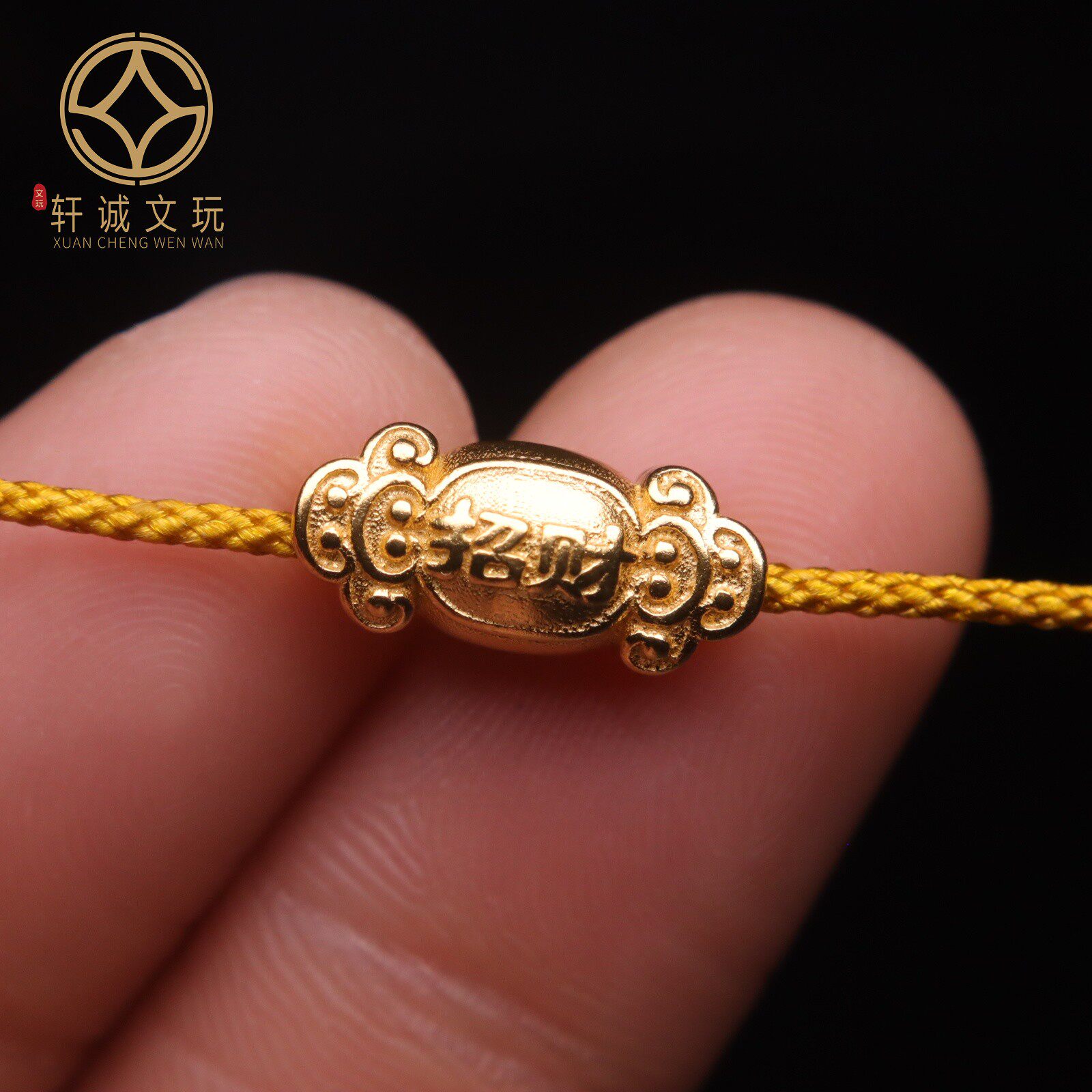原创925银镀金招财如意桶珠腰珠隔珠手工串珠编绳diy文玩配饰配件