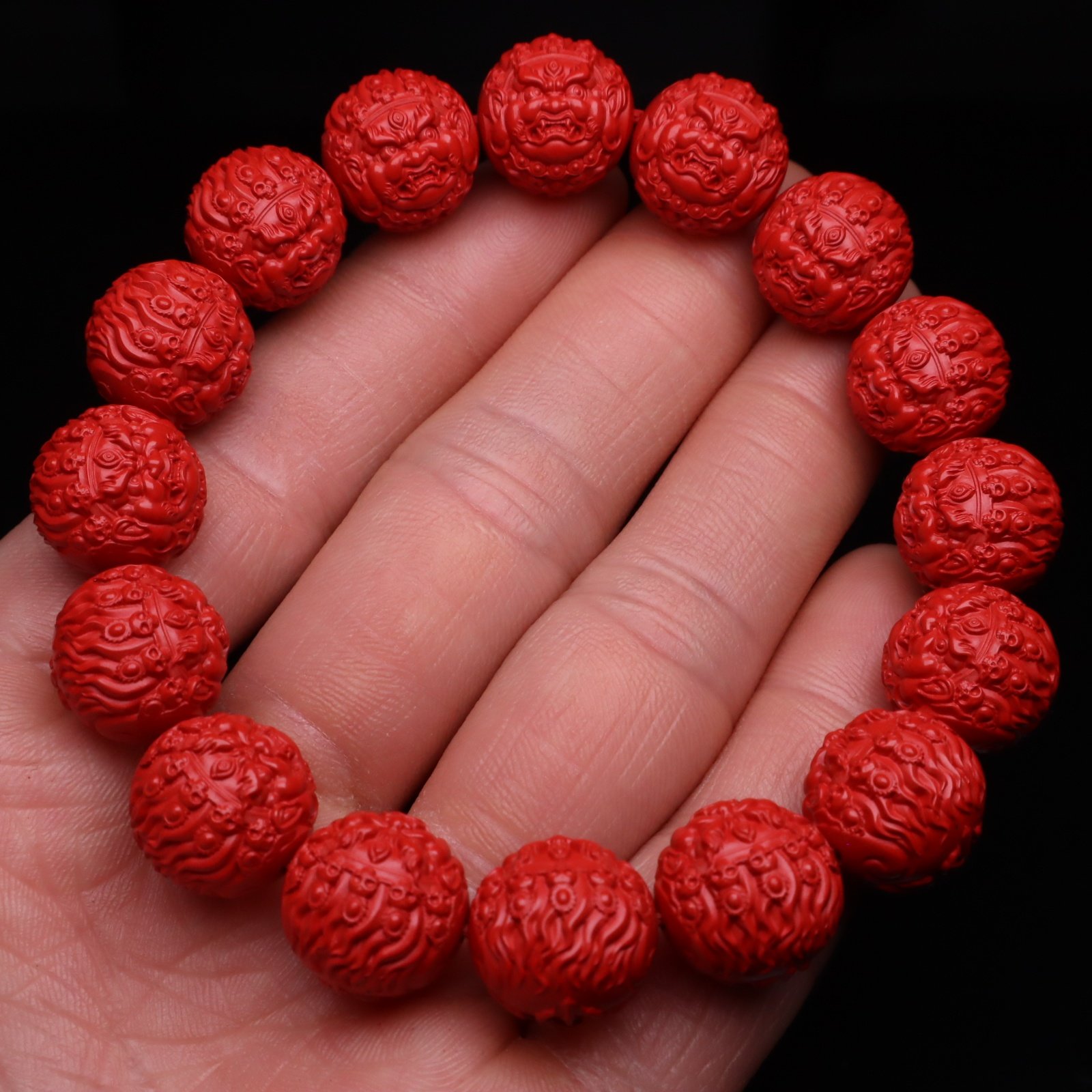 原矿天然朱砂大黑天金刚杵帝王砂手链项链转运珠圆珠首饰男手串