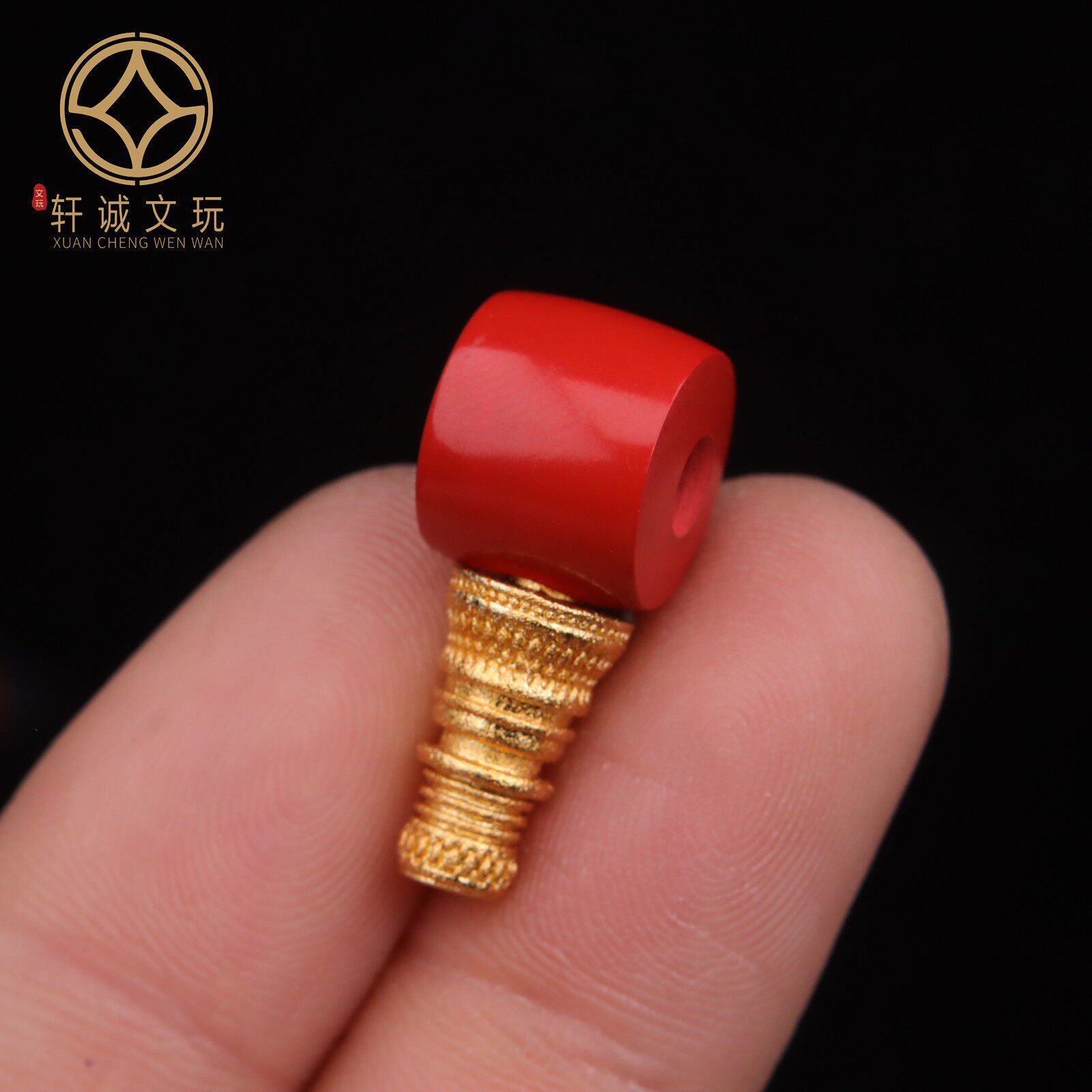 古法金直切老型桶珠三通佛头朱砂天珠散珠隔珠配饰手链手串配件