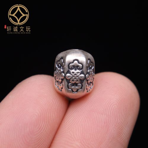 原创足银999金刚杵桶珠顶腰珠隔珠手串手工串珠diy文玩配饰配件