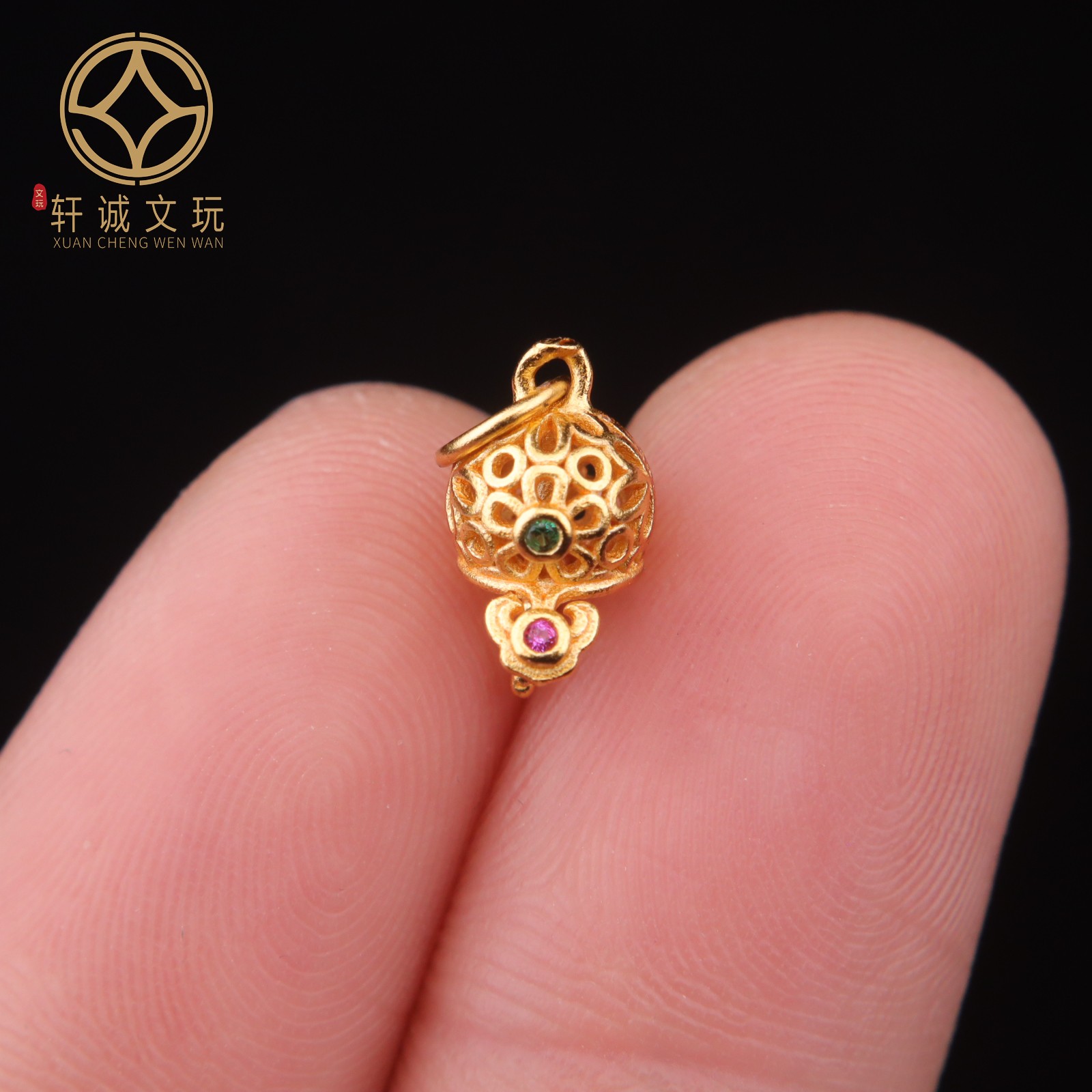 6.6MM925镀金葫芦佛头金刚菩提手串长串手持diy配饰配件吊坠挂件