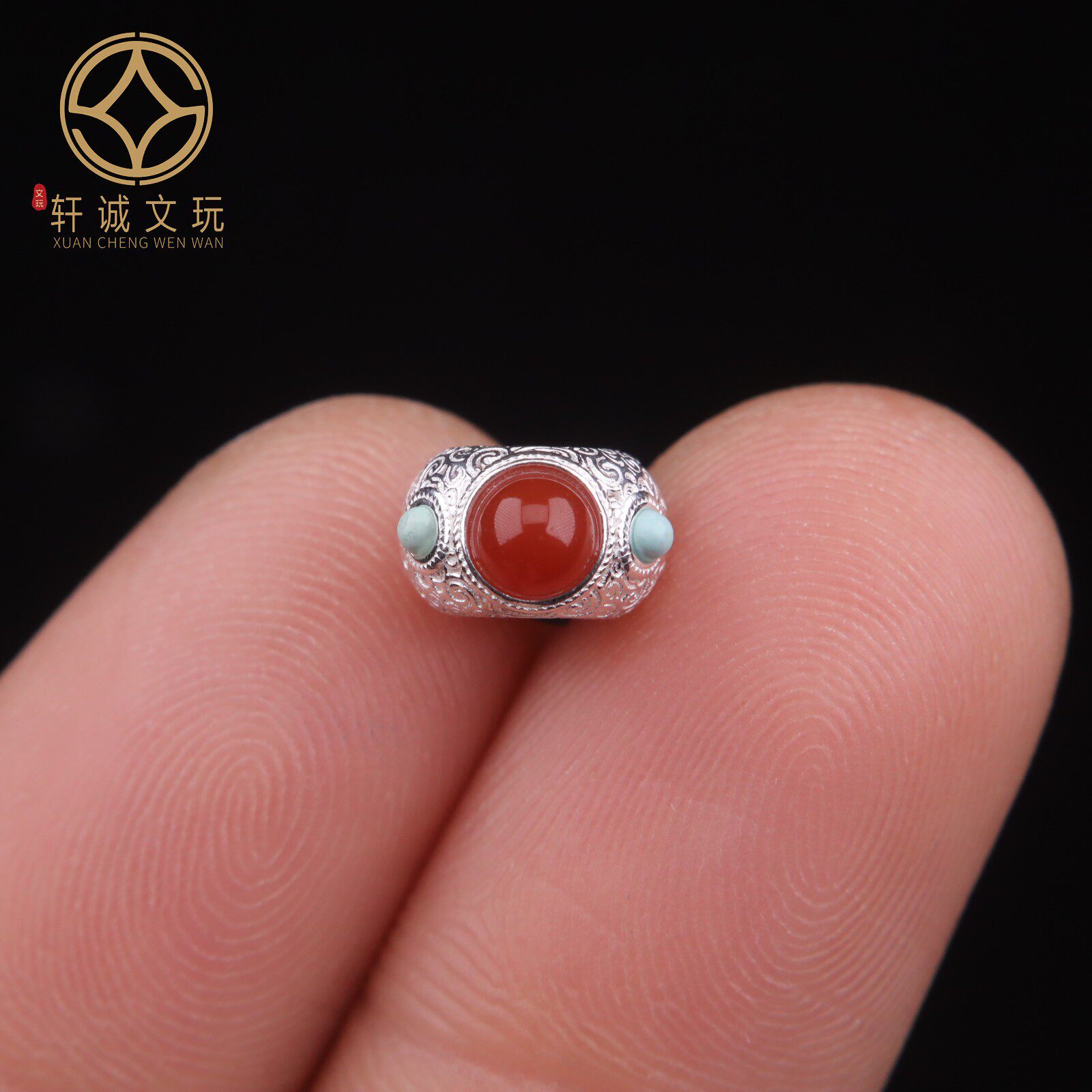 原创s925银镀金转运珠子玛瑙松石蜻蜓眼隔珠手链配件diy配饰饰品