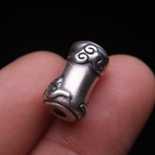 原创999足银祥云桶珠老型隔珠diy银饰纯银配件文玩配饰配件配珠