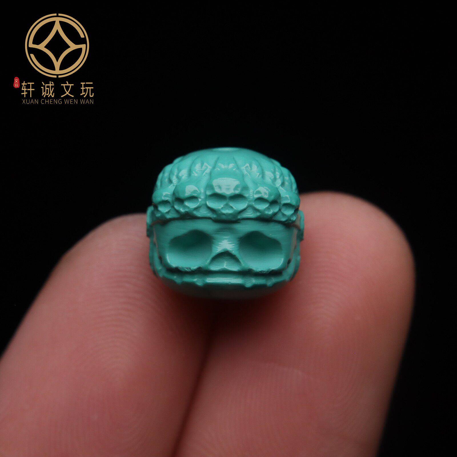 优化高瓷绿松石骷髅桶珠蒙松散珠手串手持108diy手链配饰配件配珠