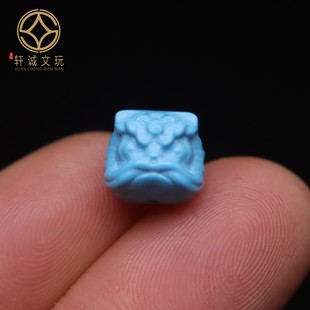 优化高瓷绿松石蒙松醒狮回纹珠隔珠散配珠手持菩提108长串diy配饰