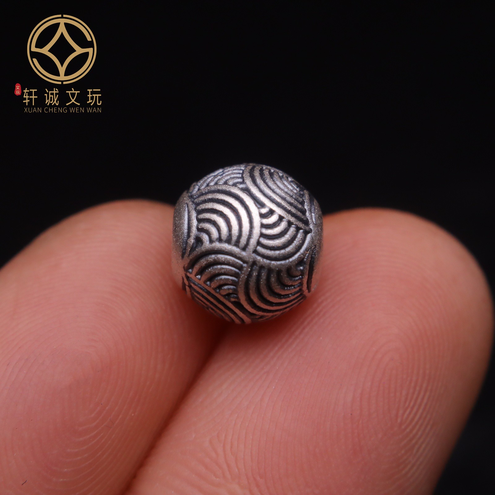 原创足银999水波纹珠顶腰珠隔珠菩提手串手工串珠编绳diy文玩配饰
