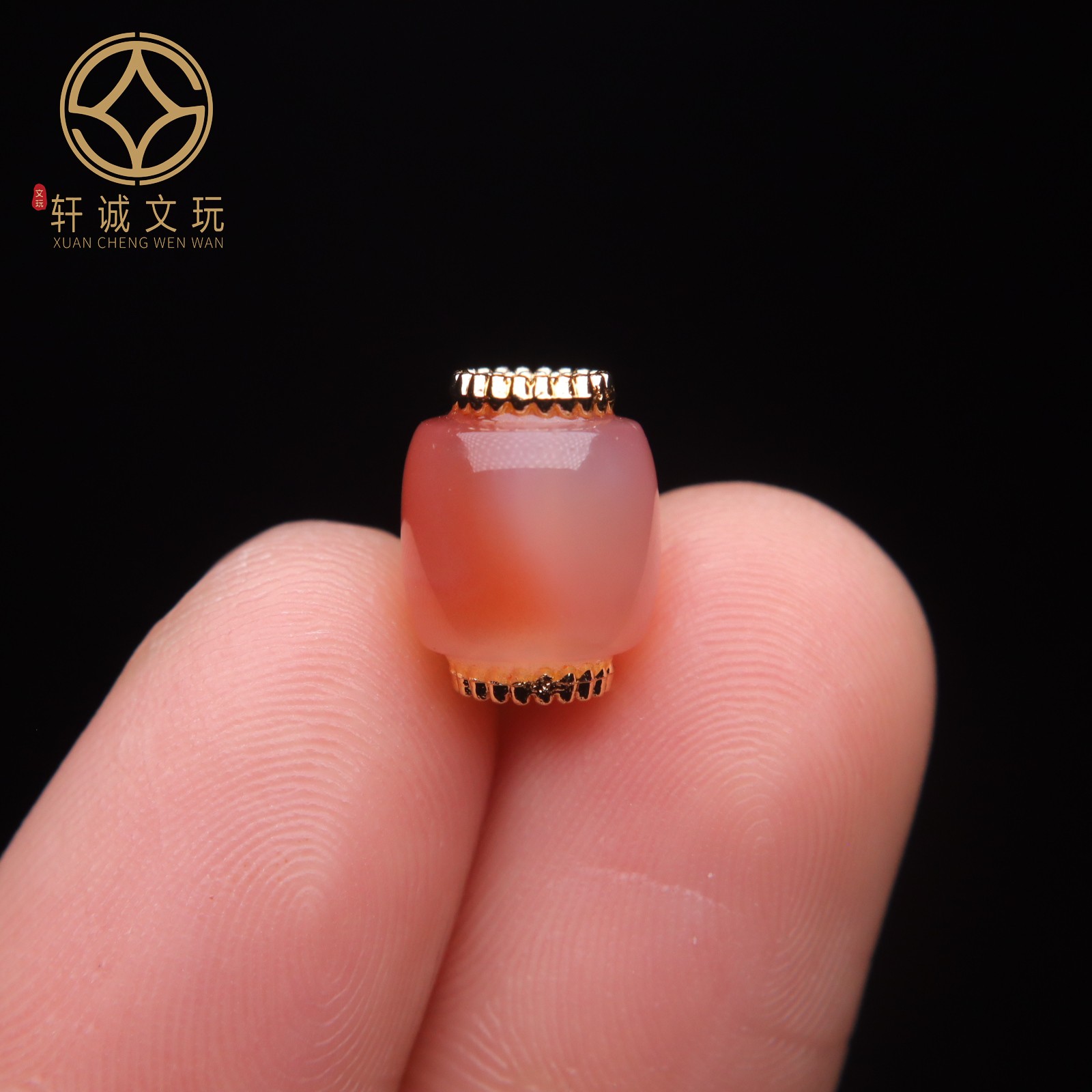 古法金镶嵌桶珠南红粉玛瑙鼓珠散珠DIY配饰手串手链吊坠108配珠
