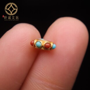 原创s925银镀金转运珠子宝石蜻蜓眼隔珠手链小配件diy配饰饰品