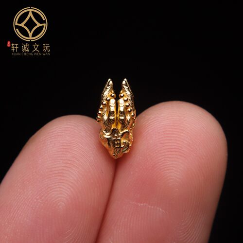 原创925银镀金佛手一念桶珠腰珠隔珠手工串珠编绳diy文玩配饰珠