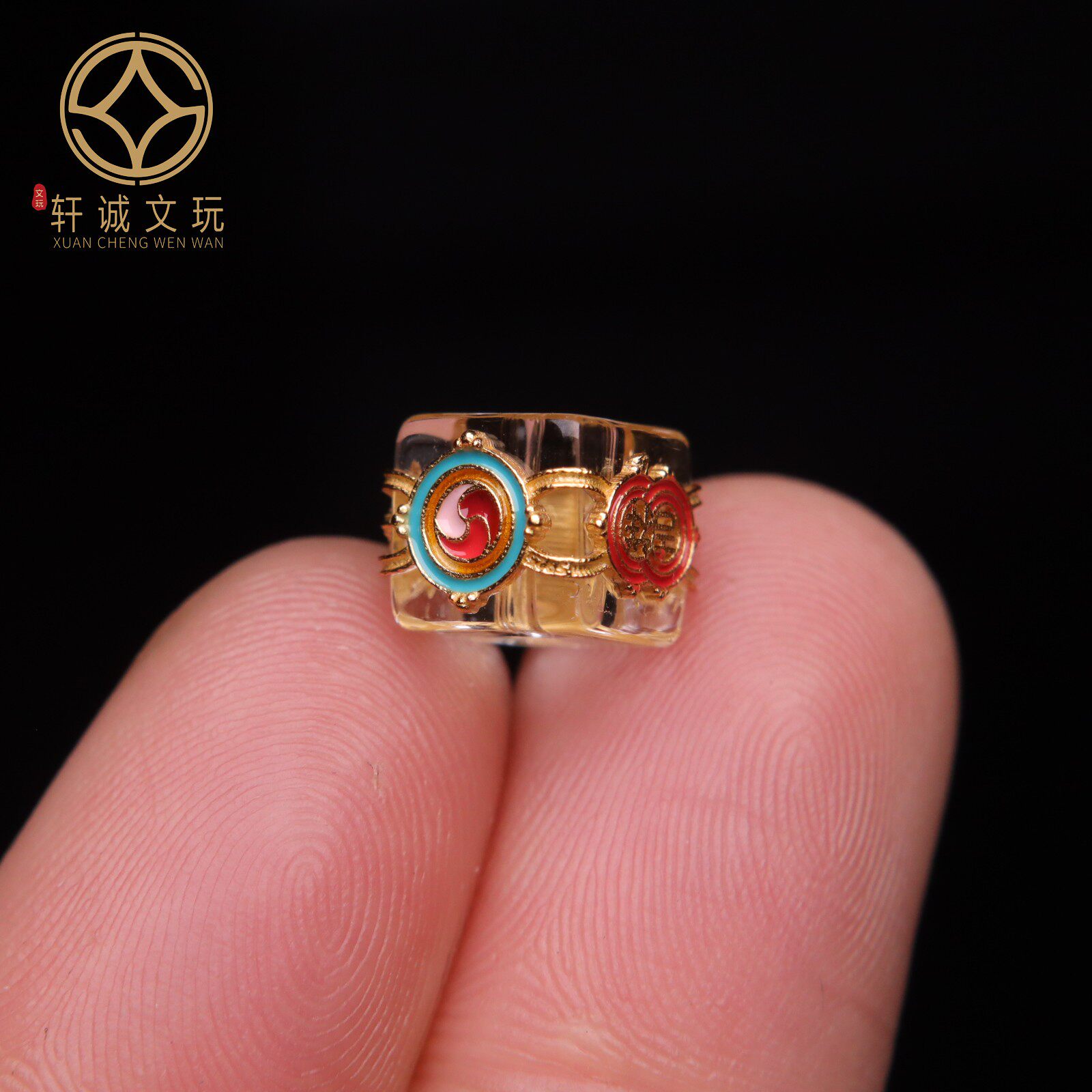 古法金银镀金配件天然水晶镶嵌桶珠隔珠散珠圆珠子DIY文玩配饰