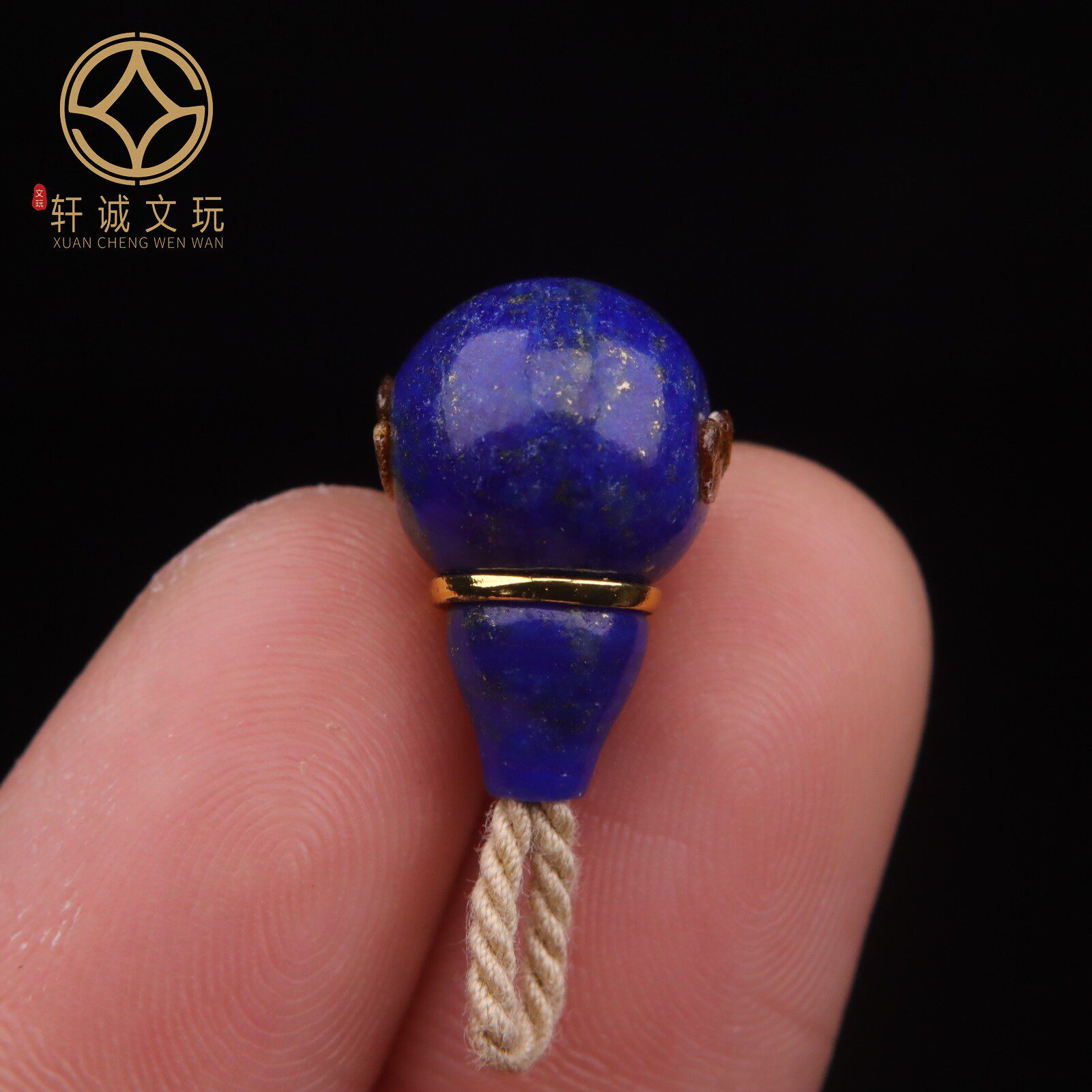 10/11/12MM古法金天然青金石奶嘴光面三通佛头隔珠diy手串配饰件