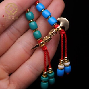 古法金雪巴琉璃高瓷玉化料蓝绿老型桶珠散珠配件松石配珠弟子珠