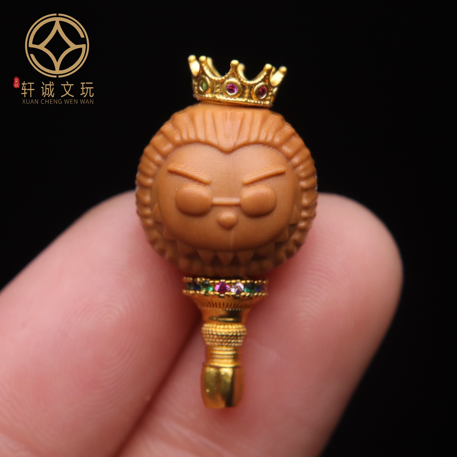 原创古法金橄榄拉布布皇帝王三通佛头隔珠串珠编绳diy文玩配饰珠