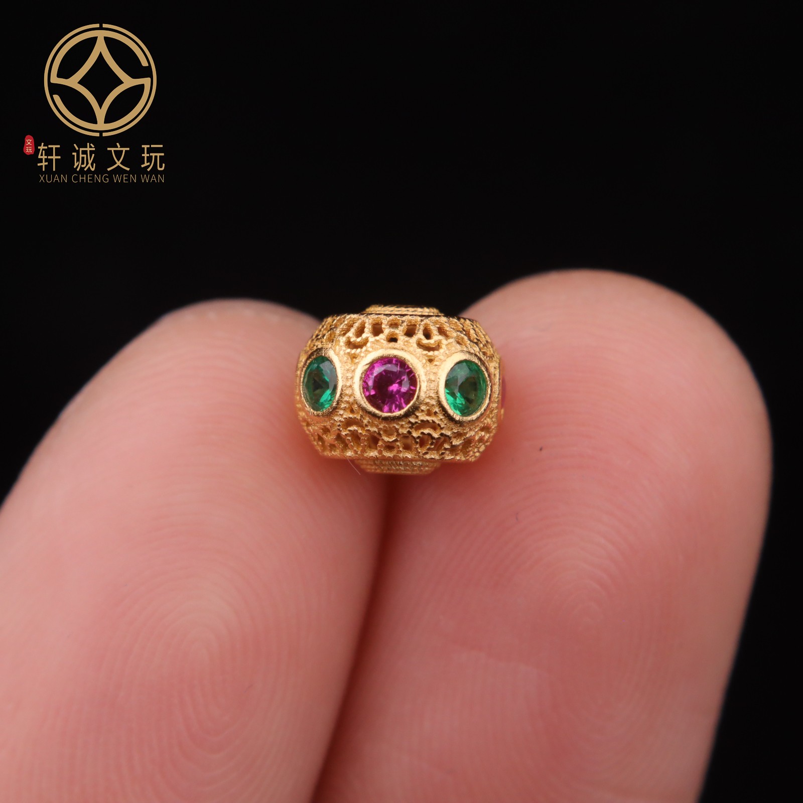 8MM银镀金蜻蜓眼s925转运珠子南红松石隔珠手链配件diy配饰配珠