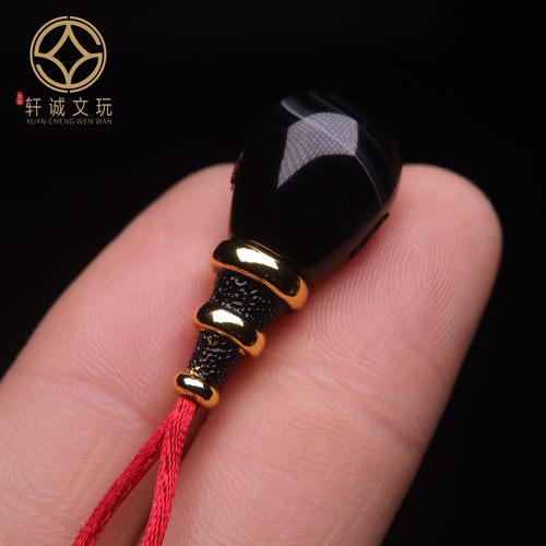 天然黑玛瑙古法金三通佛头星月金刚菩提108长串配饰配件文玩饰品