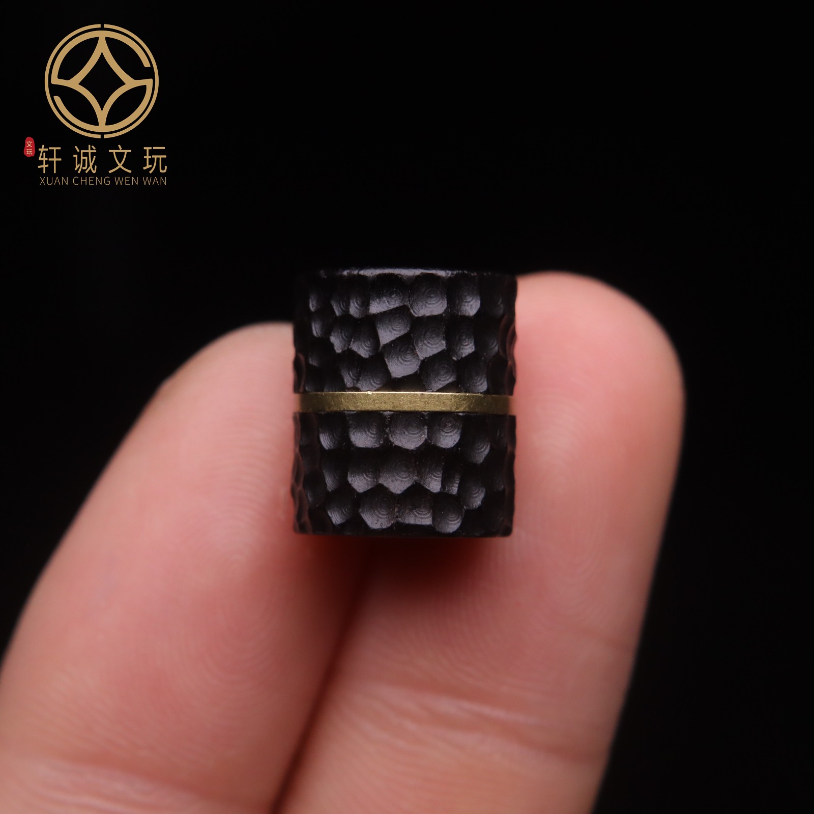 古法金配件天然沉香木镶嵌搓金陨石纹隔珠散珠桶珠子DIY文玩配饰