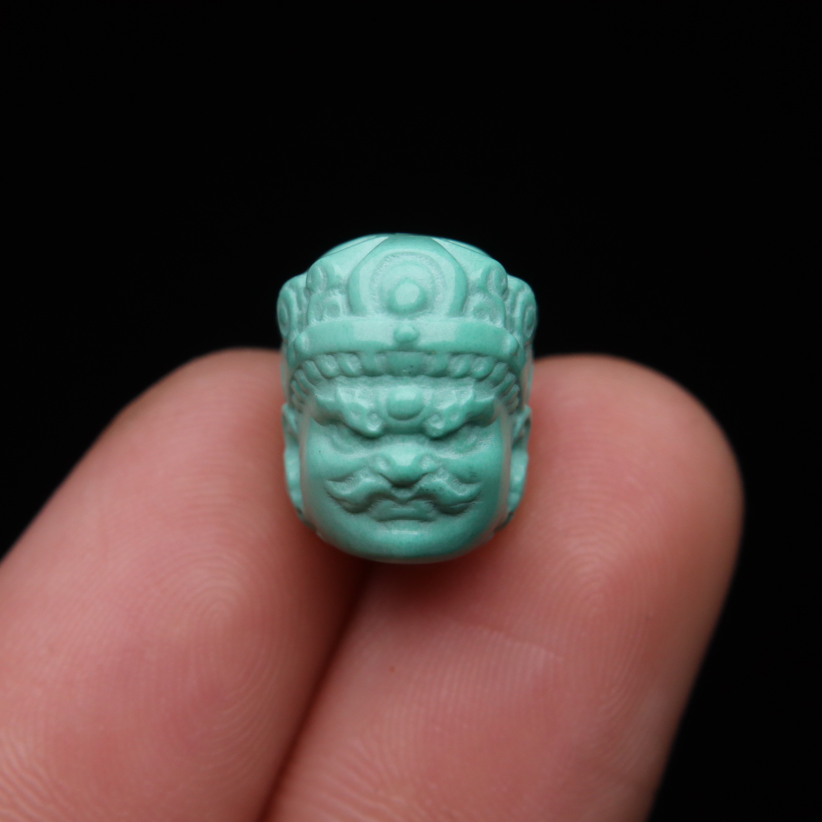 优化高瓷绿松石果绿白蓝大黑天头桶珠蒙松散珠手串手持108diy配饰