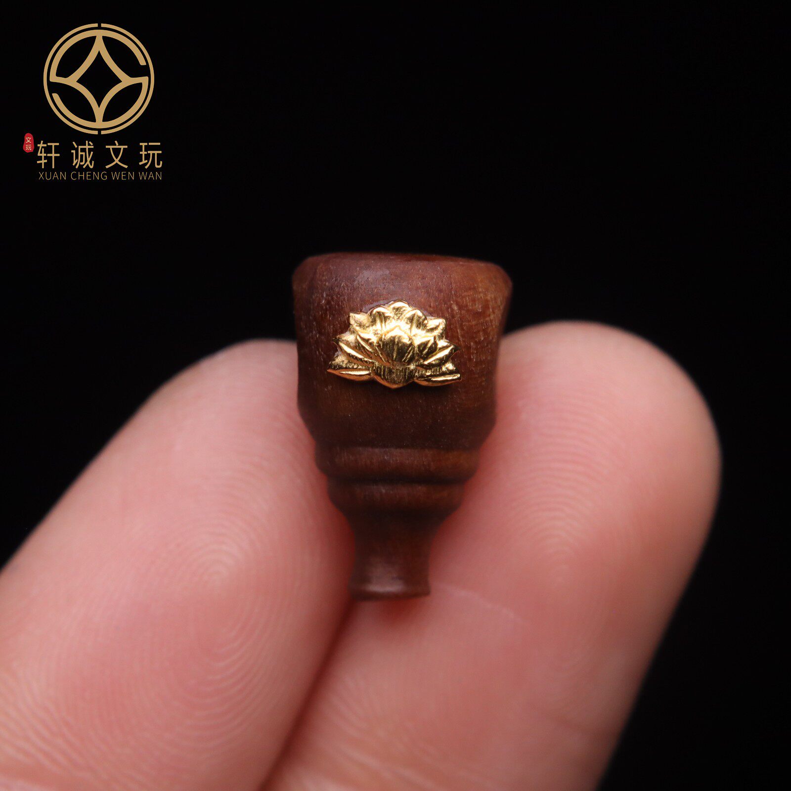 天然银镀金原矿老山檀莲花沉香光面三通佛头DIY文玩手链配饰配件