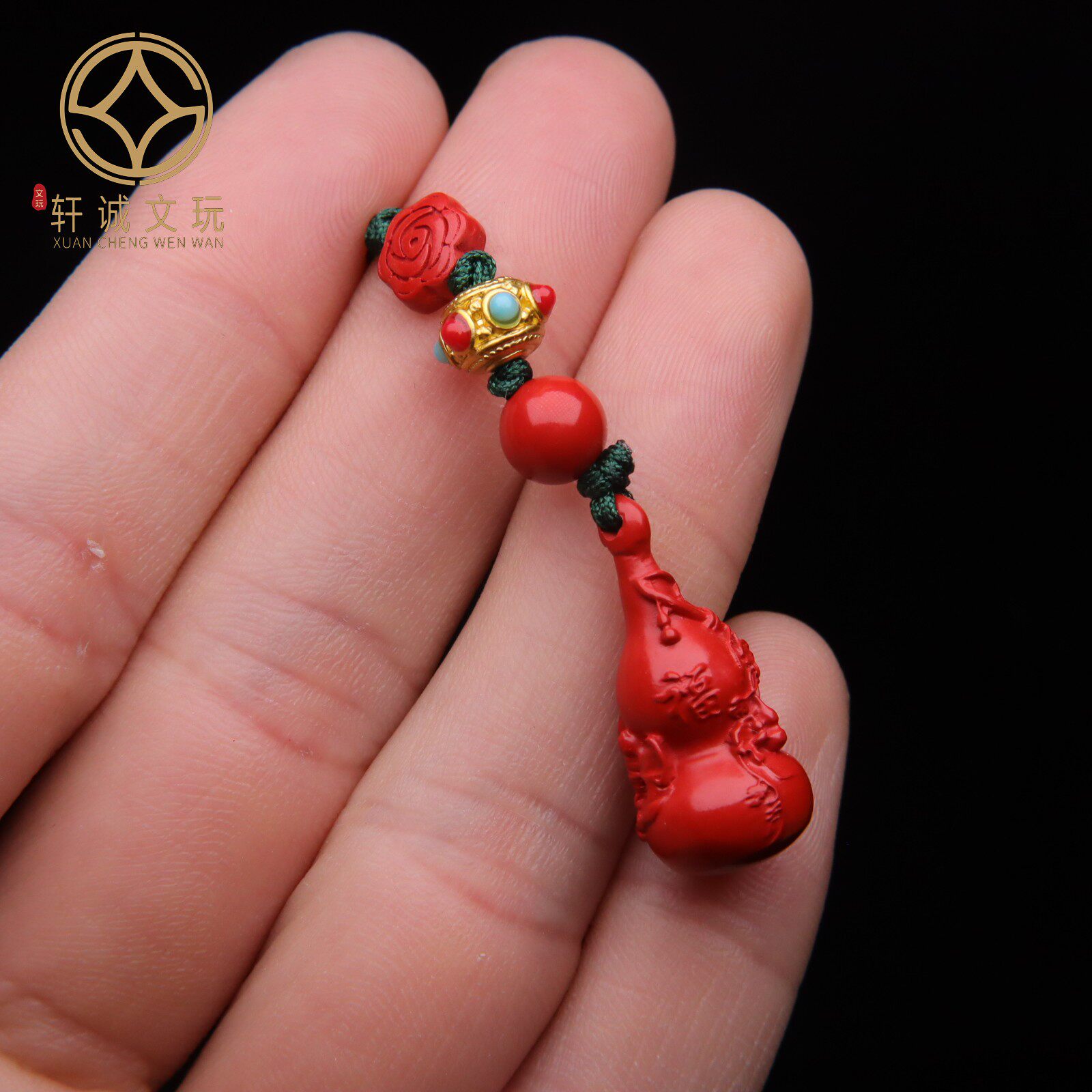 天然朱砂蜻蜓眼葫芦桶珠散珠DIY手串项链配饰配珠配件饰品吊坠