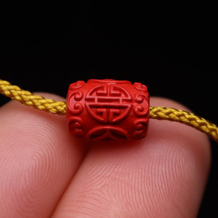 天然原矿新款 朱砂铜钱招财老型桶珠散珠子隔珠小配件配饰手链手串