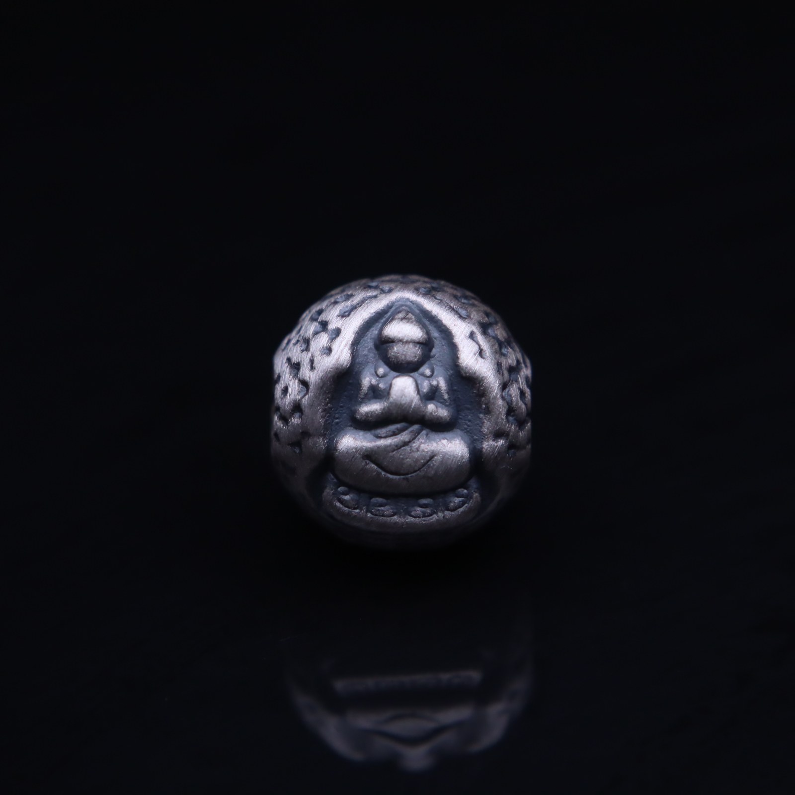s999银饰无相佛招财配件文玩手串配饰佛珠星月菩提手链diy串珠