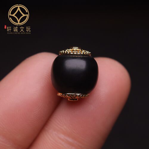古法金配件天然沉香木椰壳椰蒂老型镶嵌桶珠散珠DIY文玩配饰配件