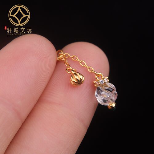 古法金银镀金配件切面瓜珠天然水晶隔珠散珠DIY文玩配珠吊坠挂件