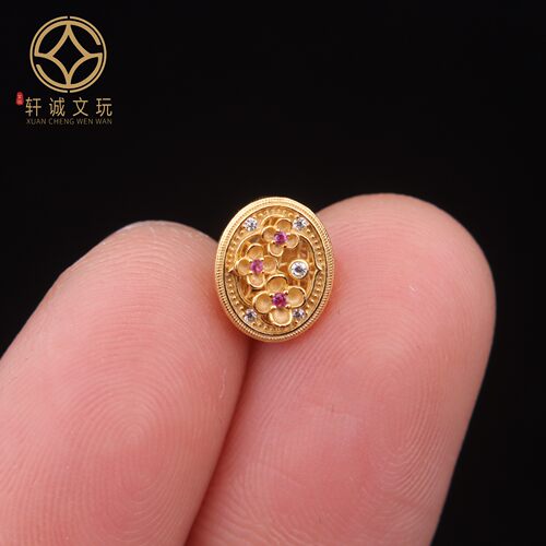 10.8MM梅花背云925银镀金腰珠隔珠串珠编绳diy文玩配饰配件饰品