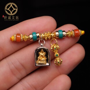 天然琉璃古法金老型套装隔珠散珠万向轴手串长串108diy配饰配件